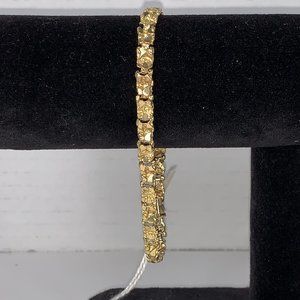 8" 14 Kt Gold Nugget Bracelet